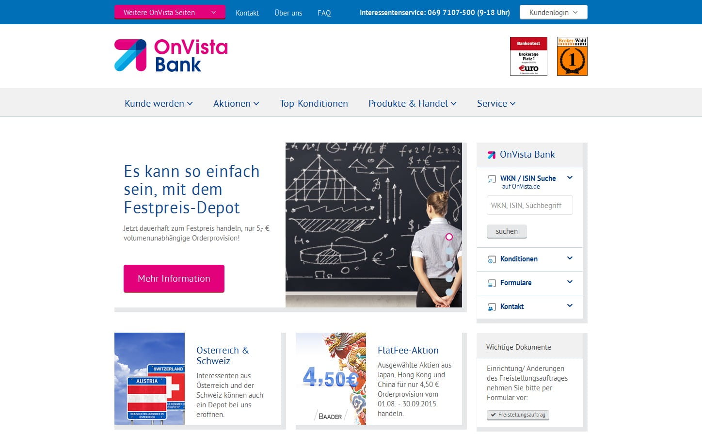 Nur 5 Je Order Bei Der Onvista Bank Aktien Depot De