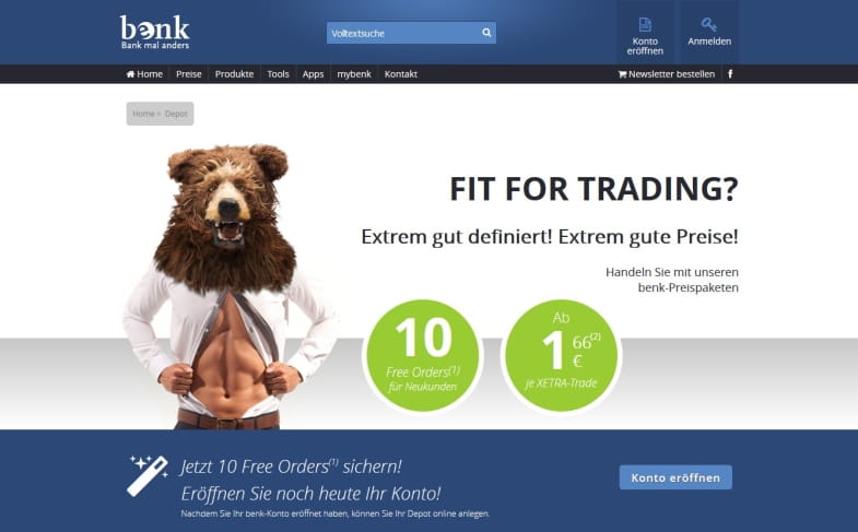 Freeorder bei benk