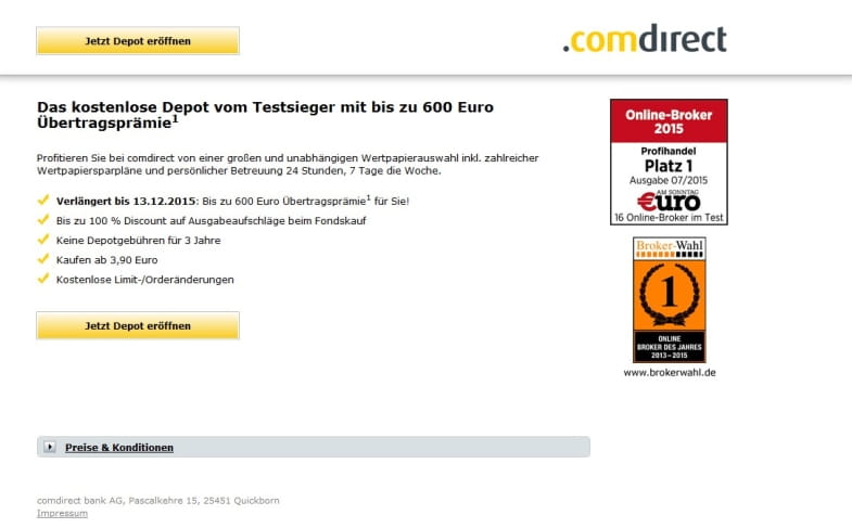 comdirect Aktion