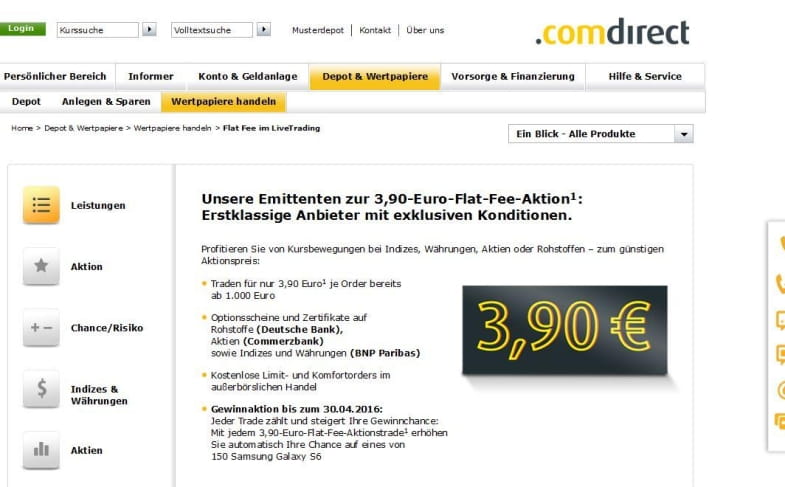 Comdirect Flat Fee