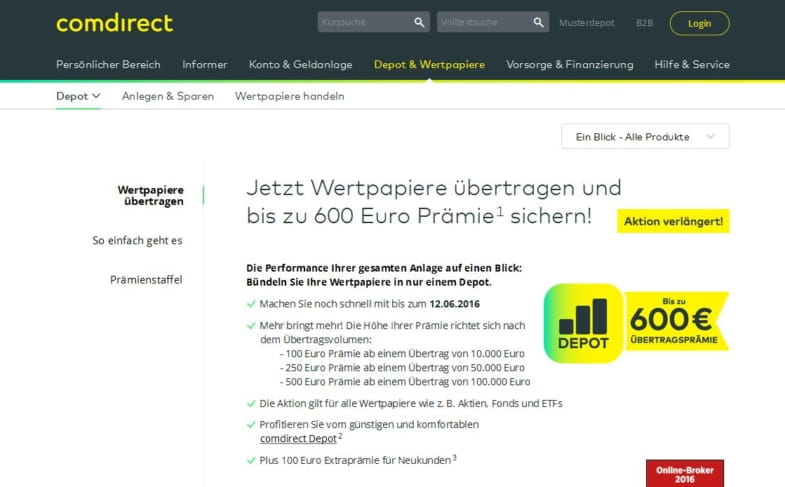 comdirect Depotwechsel