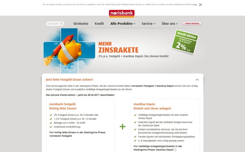 Norisbank Festgeld-Zinsen