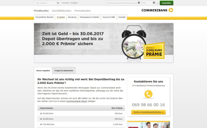Commerzbank Depot Prämie