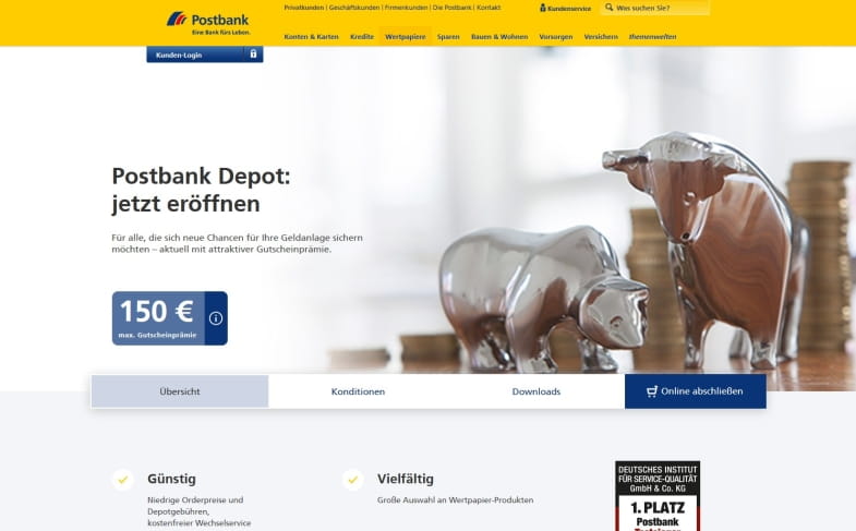 Postbank Depot Konditionen