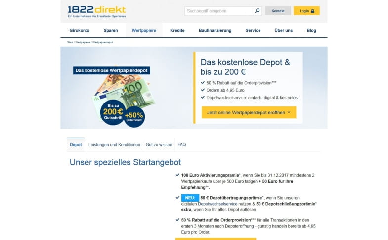 1822direkt Depot Aktion