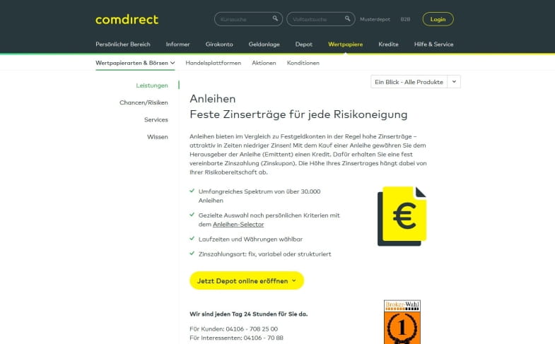 comdirect Zinsertrag
